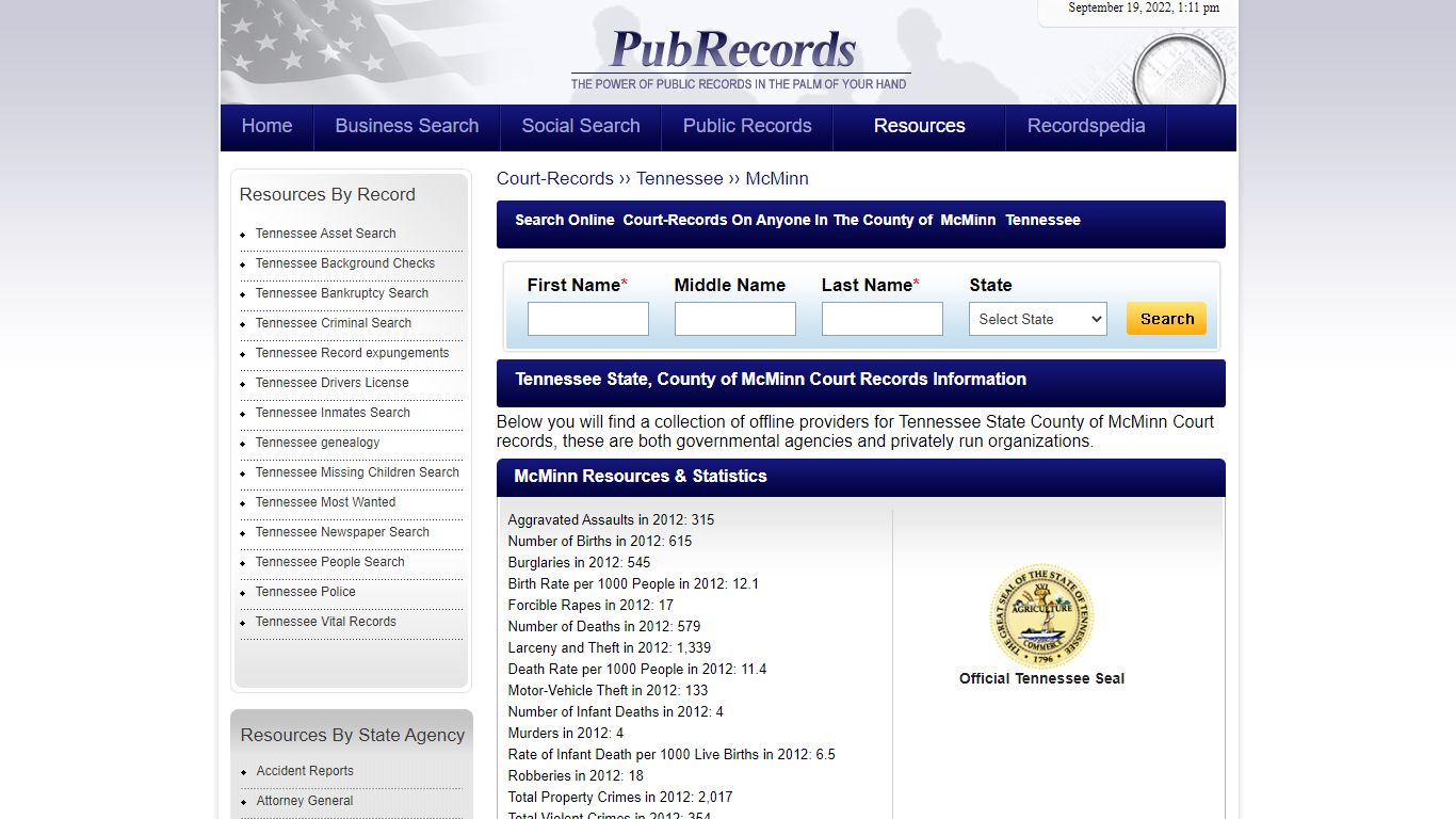 McMinn County, Tennessee Court Records - Pubrecords.com